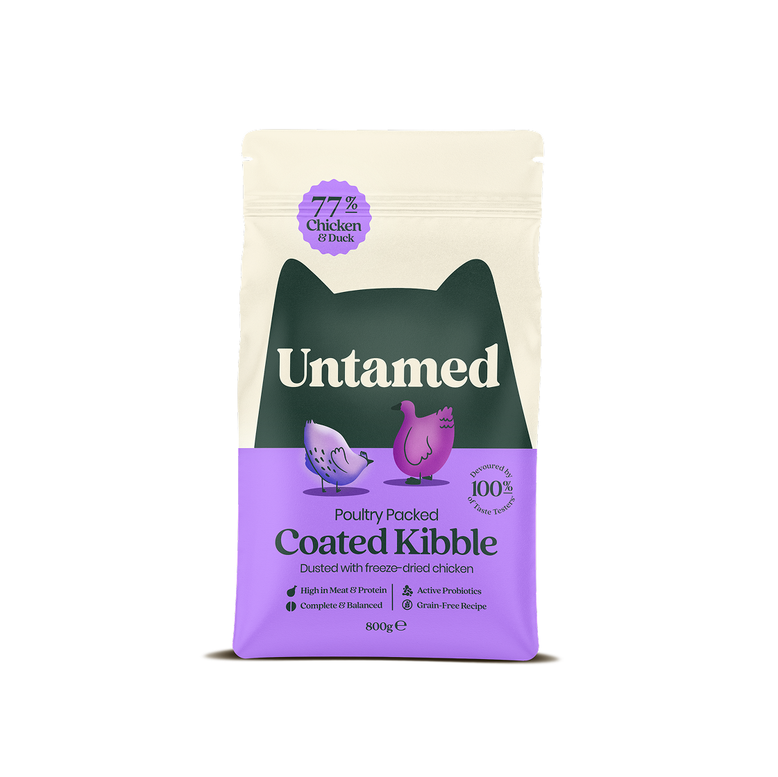 Poultry packed coated kibble